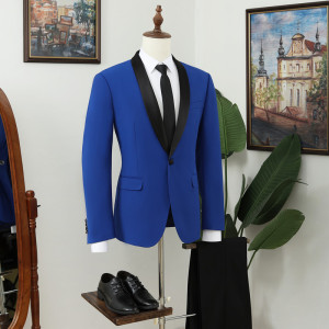 Vatasi Royal Blue Shawl Lapel Best Fitted Wedding Men Suits