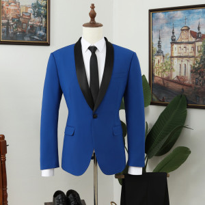 Vatasi Royal Blue Shawl Lapel Best Fitted Wedding Men Suits