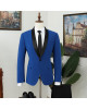 Vatasi Royal Blue Shawl Lapel Best Fitted Wedding Men Suits