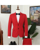 Vatasi Hot Red Slim Fit Notched Lapel Men Suits