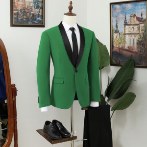 Vatasi Green Bespoke Shawl Lapel Best Fitted Wedding Men Suits