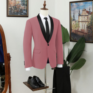 Vatasi Dusty Pink Shawl Lapel Best Fitted Prom Men Suits