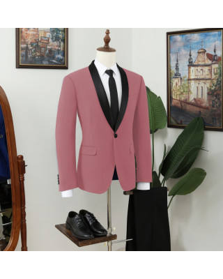 Vatasi Dusty Pink Shawl Lapel Best Fitted Prom Men Suits