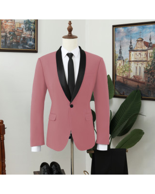 Vatasi Dusty Pink Shawl Lapel Best Fitted Prom Men Suits