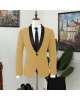 Vatasi Yellow One Button Shawl Lapel Best Fitted Men Suits