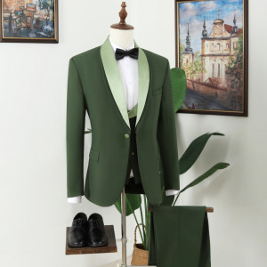 Vatasi Fashion Oliver Green Three Pieces Men Suits