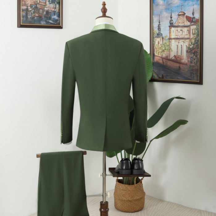 Vatasi Fashion Oliver Green Three Pieces Men Suits