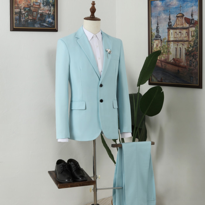 Vatasi Chic Blue Two Pieces Best Fitted Men Suits