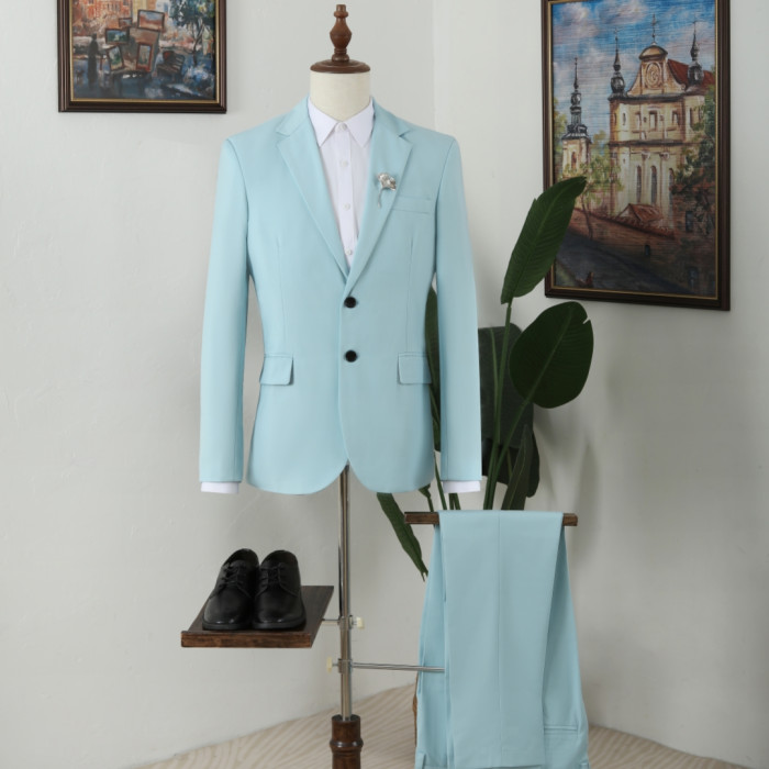 Vatasi Chic Blue Two Pieces Best Fitted Men Suits