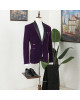 Vatasi Purple Velvet One Button Shawl Lapel Wedding Men Suits