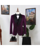 Vatasi Bling Purple Three Pieces Slim Fit Shawl Lapel Wedding Men Suits